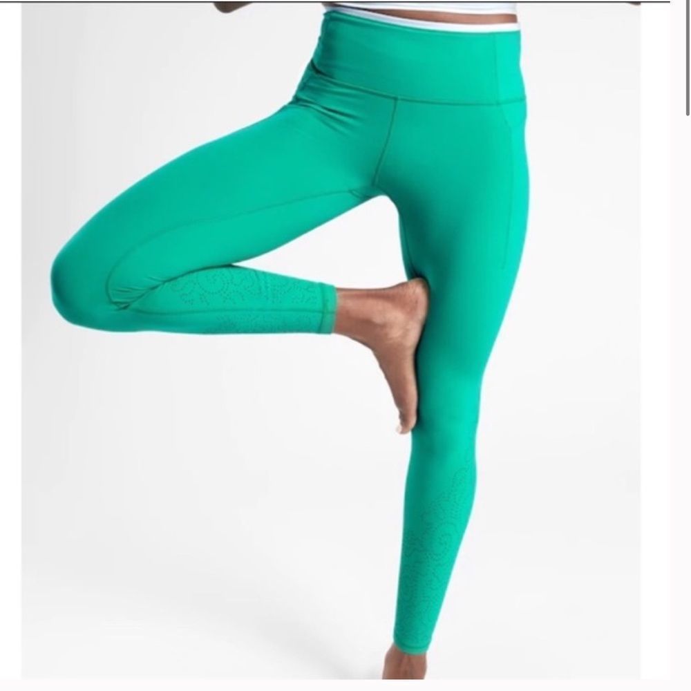 Athleta Teal High-Waist Leggings